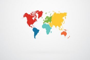  Magnetická mapa Světa, ilustrovaná, barevná