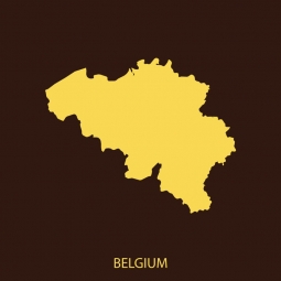  Magnetická mapa Belgie, ilustrovaná, žluto-hnědá