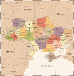  Magnetická mapa Ukrajiny, ilustrovaná, barevná