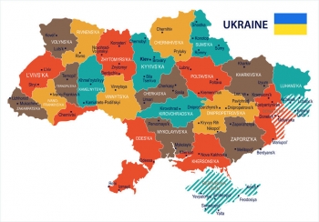  Magnetická mapa Ukrajiny, ilustrovaná, detailní