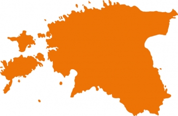 Magnetická mapa Estonska, ilustrovaná, oranžová