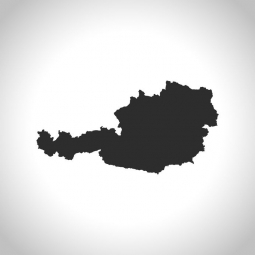  Magnetická mapa Rakouska, ilustrovaná, šedá