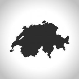  Magnetická mapa Švýcarska, ilustrovaná, šedá