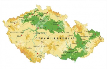Magnetická mapa Česká republika, geografická, barevná - poslední kus