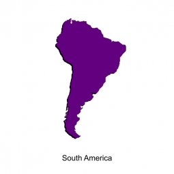  Magnetická mapa Jižní Ameriky, ilustrovaná, fialová