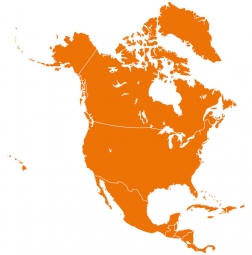  Magnetická mapa Severní Ameriky, ilustrovaná, oranžová