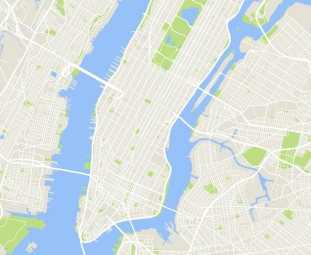  Magnetická mapa New Yorku, detailní, bez popisků
