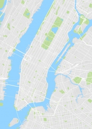  Magnetická mapa New Yorku, ilustrovaná, bez popisků