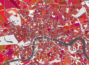  Magnetická mapa Londýna, ilustrovaná, barevná