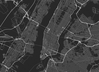  Magnetická mapa New Yorku, ilustrovaná, černá