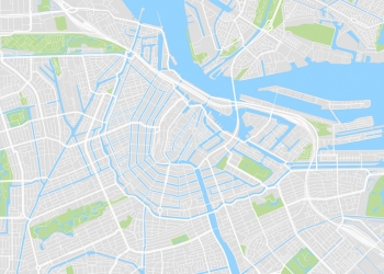  Magnetická mapa Amsterdamu, ilustrovaná, barevná