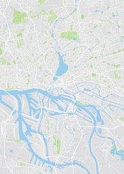  Magnetická mapa Hamburgu, ilustrovaná, barevná