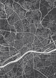  Magnetická mapa Franfurktu, ilustrovaná, černá