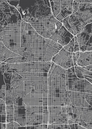  Magnetická mapa Los Angeles, ilustrovaná, černá