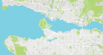  Magnetická mapa Vancouveru, ilustrovaná, barevná