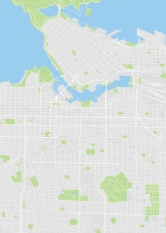  Magnetická mapa Vancouveru, ilustrovaná, barevná