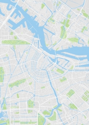  Magnetická mapa Amsterdamu, ilustrovaná, barevná