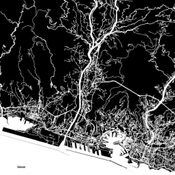  Magnetická mapa Janova, ilustrovaná, černo-bíla
