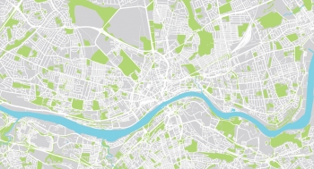  Magnetická mapa Newcastlu, ilustrovaná, barevná