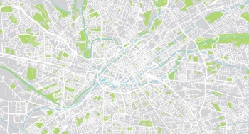  Magnetická mapa Manchesteru, ilustrovaná, barevná