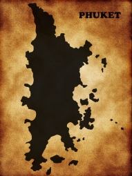  Magnetická mapa Phuketu, ilustrovaná, old