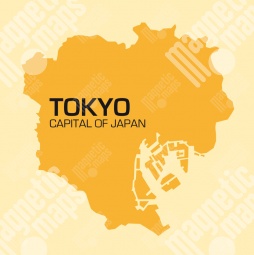  Magnetická mapa Tokia, ilustrovaná, oranžová