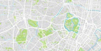  Magnetická mapa Tokia, ilustrovaná, barevná