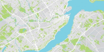  Magnetická mapa Quebecu, ilustrovaná, barevná