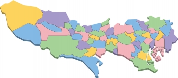  Magnetická mapa Tokia, ilustrovaná, barevná