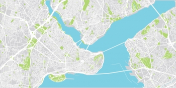  Magnetická mapa Istanbulu, ilustrovaná, barevná