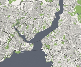  Magnetická mapa Istanbulu, ilustrovaná, barevná