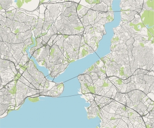  Magnetická mapa Istanbulu, ilustrovaná, barevná