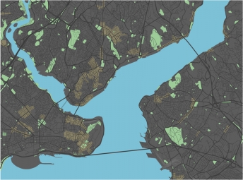  Magnetická mapa Istanbulu, ilustrovaná, barevná