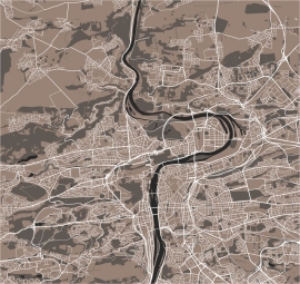  Magnetická mapa Prahy, ilustrovaná, barevná
