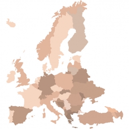  Magnetická mapa Evropy, ilustrovaná, barevná