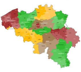  Magnetická mapa Belgie, ilustrovaná, barevná