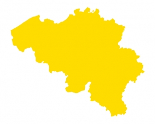  Magnetická mapa Belgie, ilustrovaná, žlutá