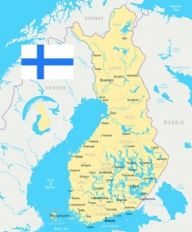  Magnetická mapa Finska, ilustrovaná, barevná
