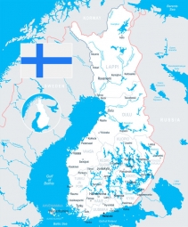  Magnetická mapa Finska, ilustrovaná, barevná
