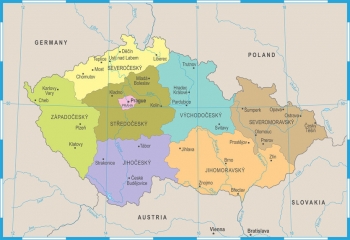  Magnetická mapa České republiky, ilustrovaná, barevná