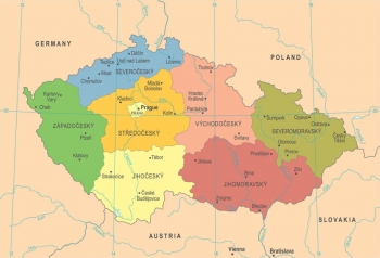  Magnetická mapa České republiky, ilustrovaná, barevná