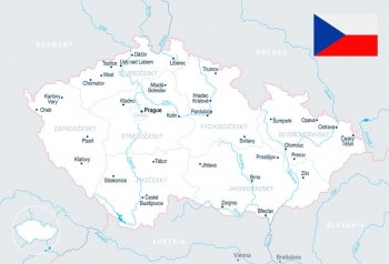  Magnetická mapa České republiky, ilustrovaná, detailní