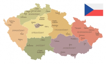  Magnetická mapa České republiky, ilustrovaná, barevná