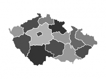  Magnetická mapa České republiky, ilustrovaná, šedá