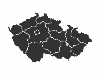  Magnetická mapa České republiky, ilustrovaná, šedá