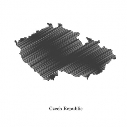  Magnetická mapa České republiky, ilustrovaná, šedá