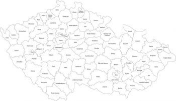  Magnetická mapa České republiky, administrativní, bílá