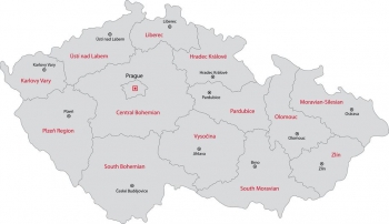  Magnetická mapa České republiky, ilustrovaná, šedá