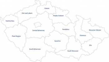 Magnetická mapa České republiky, administrativní, bílá