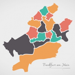  Magnetická mapa Franfurktu, ilustrovaná, barevná